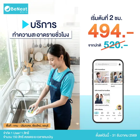 ระดับสมาชิก Silver รับส่วนลด 5% ทันที เมื่อจองใช้บริการทำความสะอาดรายชั่วโมง