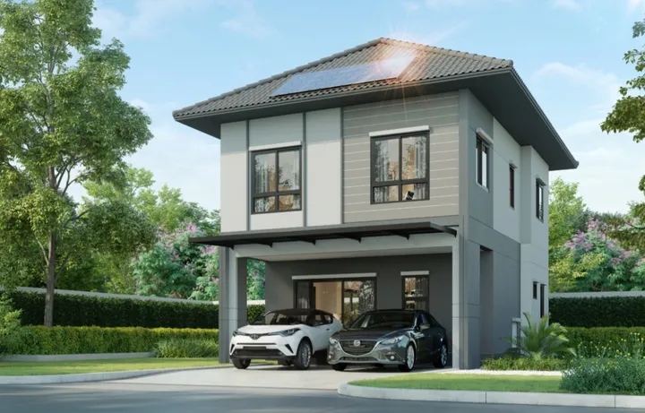 เสนา วิลล์ รามอินทรา กม.8 บ้านเดี่ยวใช้ไฟฟรีจากโซลาร์ ช่วยประหยัดไฟ 21,600 บาท/ปี* ส่วนตัวเพียง 8 หลังเท่านั้น ฟรีค่าส่วนกลางตลอดชีพ